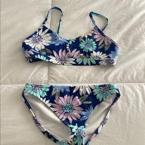 Abercrombie & Fitch Floral Kids Bikini - Blue and Pink